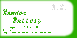 nandor mattesz business card